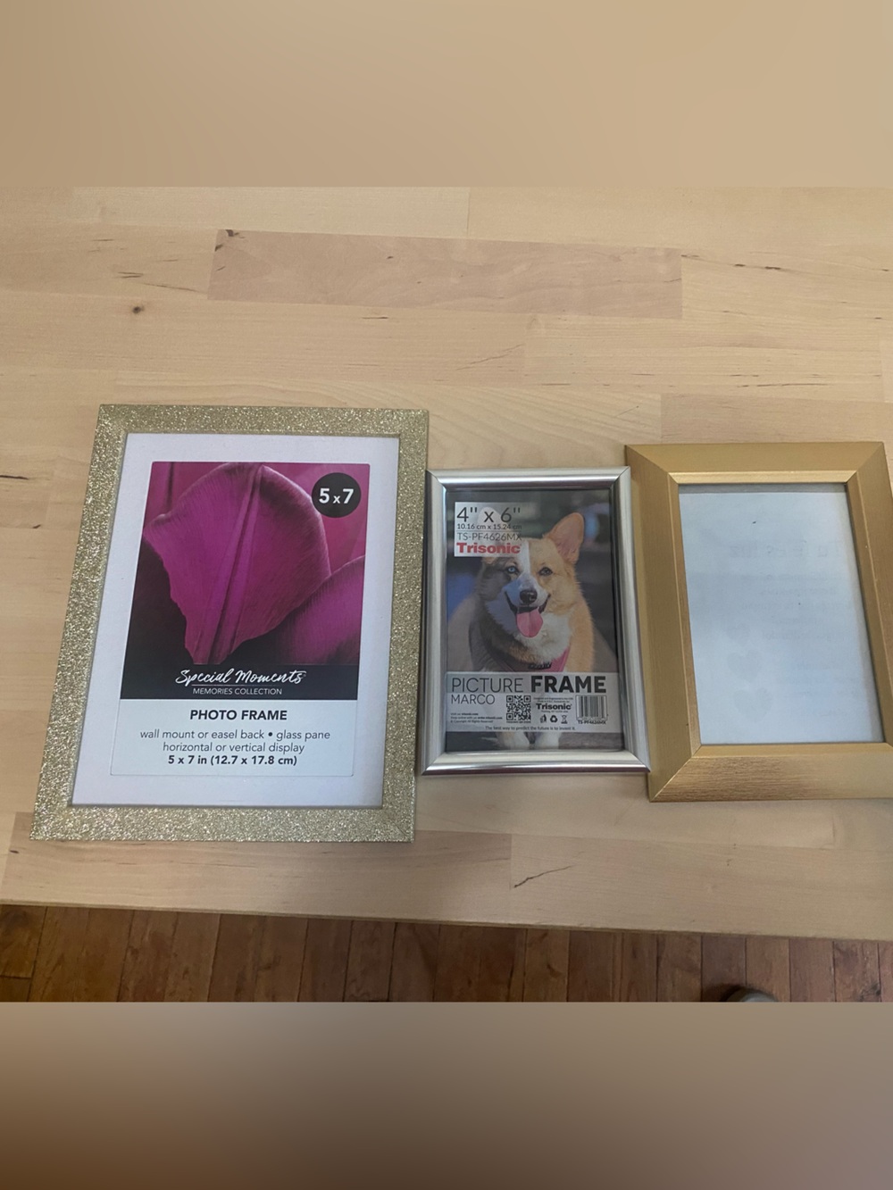 Special Moments Gold Glitter, Silver and Matte Gold Picture Frame Set